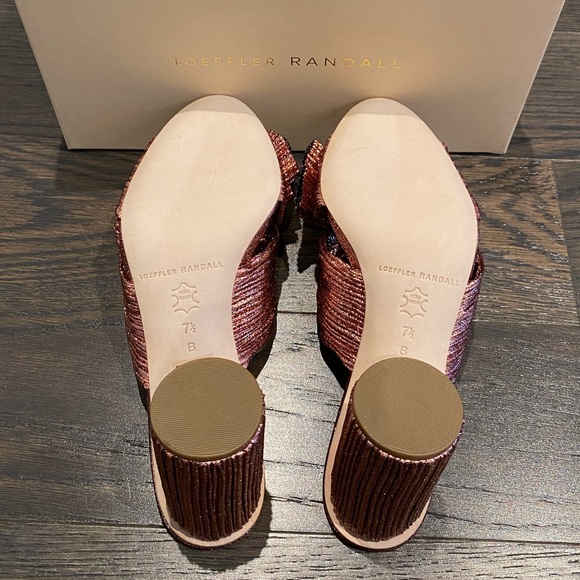 New In Box Loeffler Randall Penny Knot Mules - Picture 10 of 10